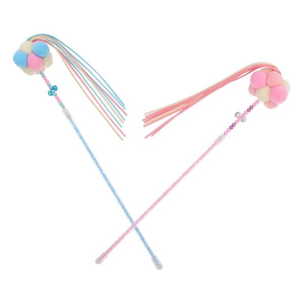 

cat toys 2pcs wand long interactive teaser teasing