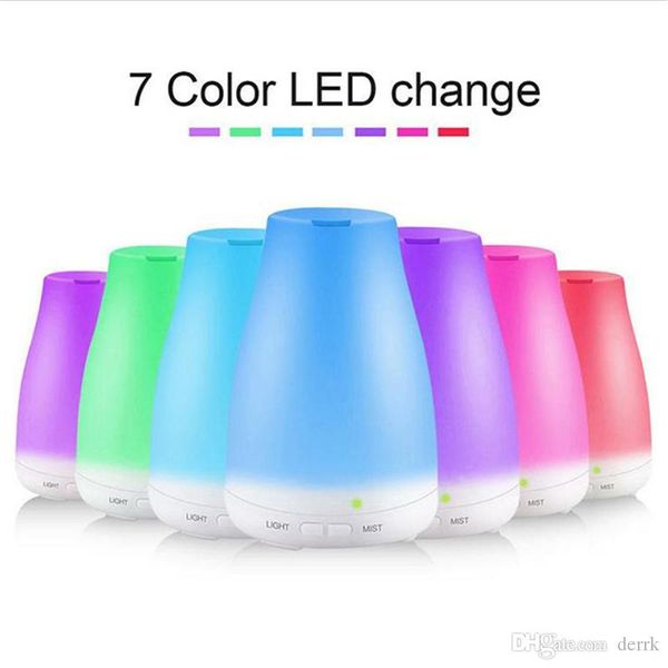 

100ml aromatherapy essential oil ultrasonic diffusers cool mist humidifier with 7 colors led lights for home office bedroom night lights