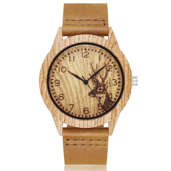 

wristwatches trending products fashion casual imitation wood watches men wooden leather band quartz no brand, Slivery;brown