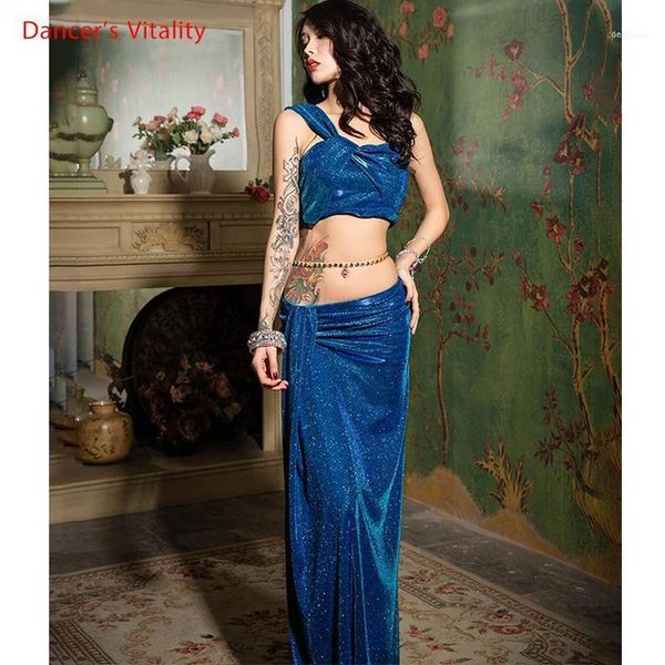 

stage wear women belly dance performance set suit costume skirt 2pcs oriental shiny suit1, Black;red