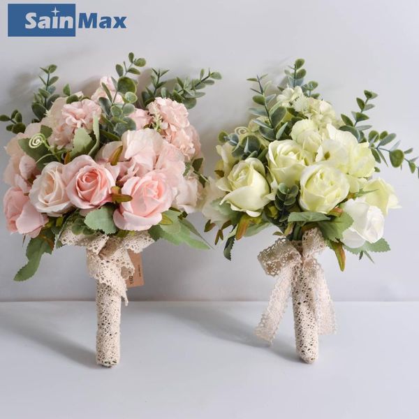 

wedding flowers sain max bouquet bride hold rose party pography artificial flower