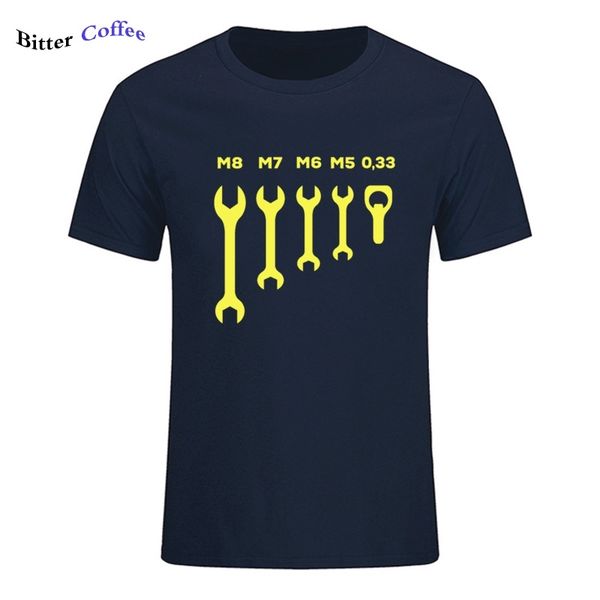 

new men's funny wrench jaw spanner beer car mechanic gift t shirt design short sleeve round collar o neck fitness funny shirt 210317, White;black