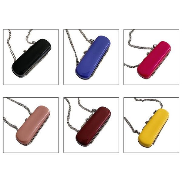 

cosmetic bags & cases vintage cute mini lipstick case holder with metal chain faux leather organizer bag crossbody shoulder eyebrow pencil j