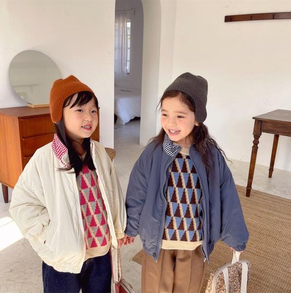

jackets 2021 arrival girls boys thicken coat winter full sleeve fashion kids coats 2-8 years hs42, Blue;gray