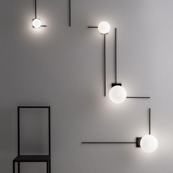 

wall lamp nordic creative led light geometry combination living room decoration restaurant indoors lighting bedroom bedside