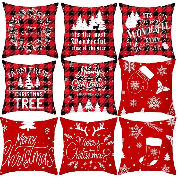 

Pillow Case 6PC Fashion Christmas Ornament Embroidered Pillowcase Poduszki Dekoracyjne Pattern Ccover Printed
