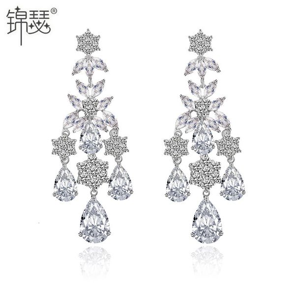 

jewelry charm stud yuxiaoqingyu earrings aaa fashion beautiful korean zircon dance bridal, Golden