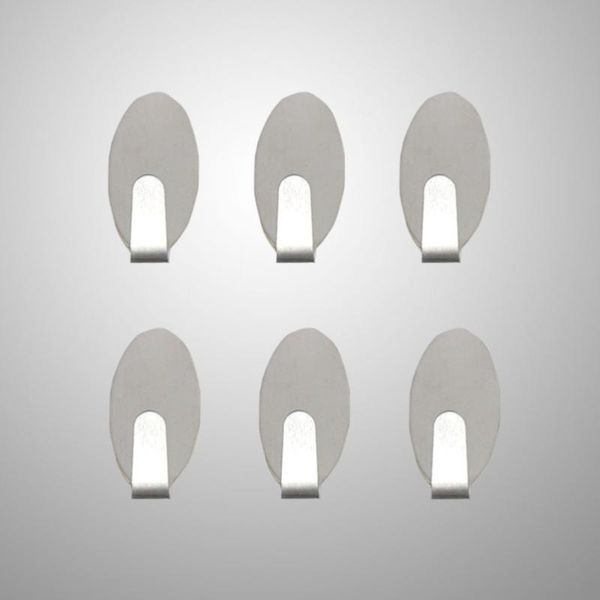 

6pcs stainless steel drill adhesive single robe hook towel coat wall mount hooks clothes hanger for bathroom kitchen (oval+s)