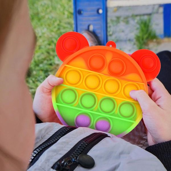 

gift wrap colorful rainbow pencil case simple sensory silicone push it bubble stationery storage bag for kids creative