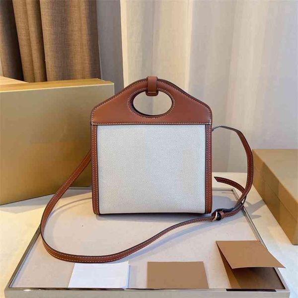 

mini two-color canvas patchwork leather pocket bag plaid luxury designer 2021