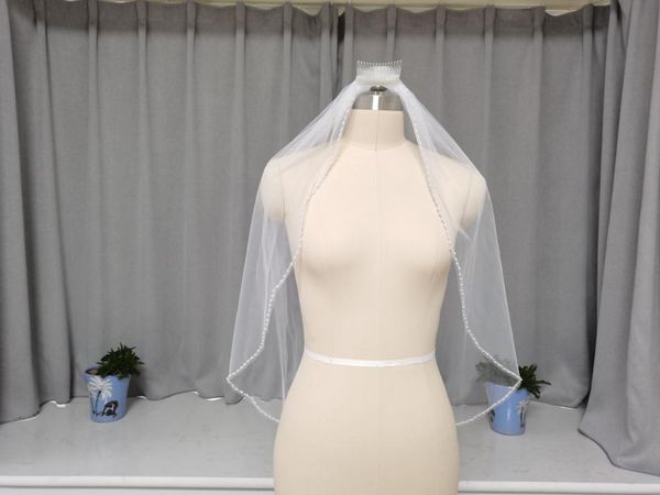 

bridal veils beaded veil single layer white ivory short wedding, Black