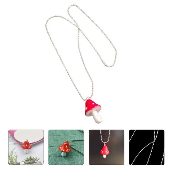 

pendant necklaces 1pc mushroom shaped pendantn necklace decorative collarbone chain neck accessory, Silver