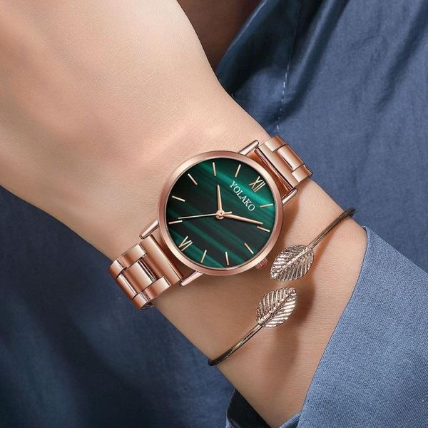 

wristwatches women's gift malachite watch starry sky rose gold mesh ladies relogio feminino, Slivery;brown