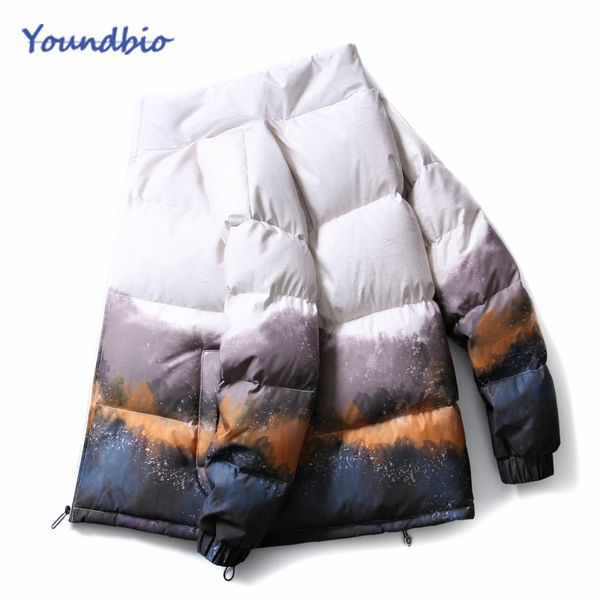 

mens down jacket new winter korean fashion printing warm jackets coats waterproof soft shell windbreaker jacket women, Black