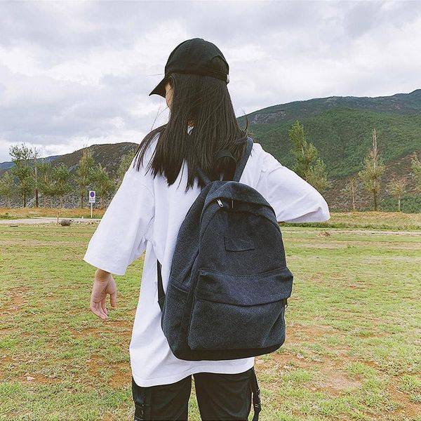 

backpack bag for women 2021 fashion design simple high school retro street canvas