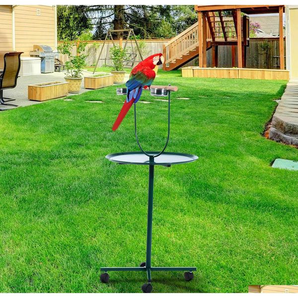 

49" bird parrot play stand cockatoo gym perch metal pet fee jllyjr ffshop2001