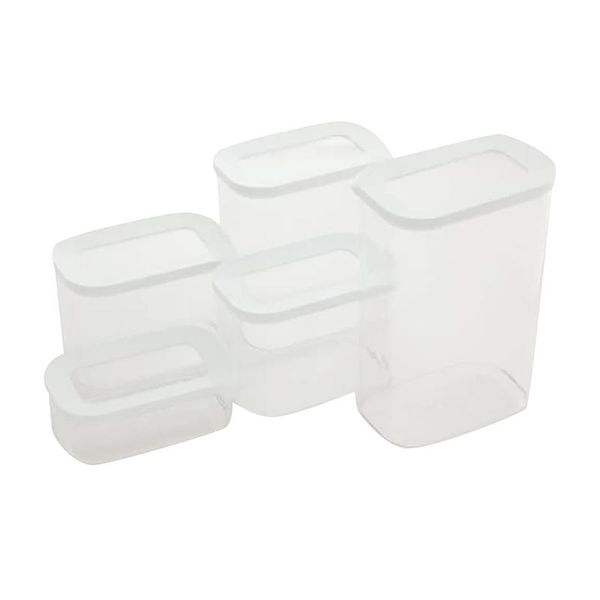 

storage bottles & jars pet kitchen sealed tank starter set of 5 food boxes anti-slip refrigerator containers with lid