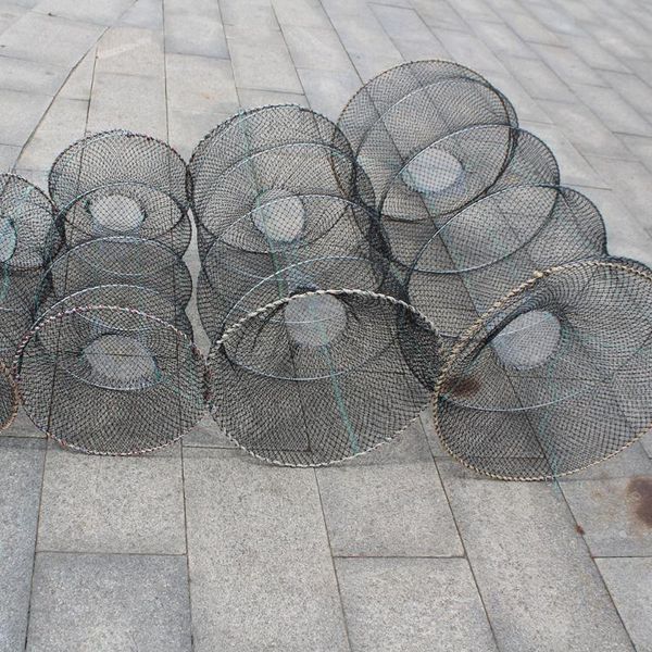 

fishing accessories foldable mesh crab crayfish lobster shrimp prawn hand trap net network fish cage