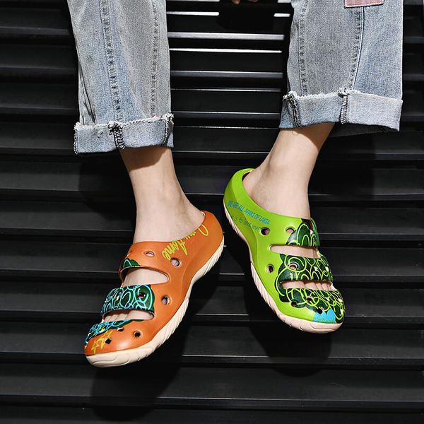 

slippers summer breathable comfortable casual shoes 2021 dongdong sandals beach fashion women plus size 45, Black