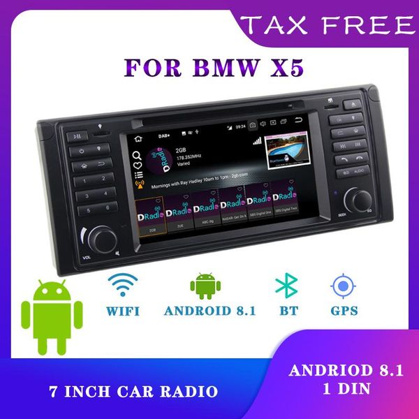 

car video 1 din radio stereo android 8.1 multimedia player for x5 12v bluetooth receiver electronic accessories 8-core
