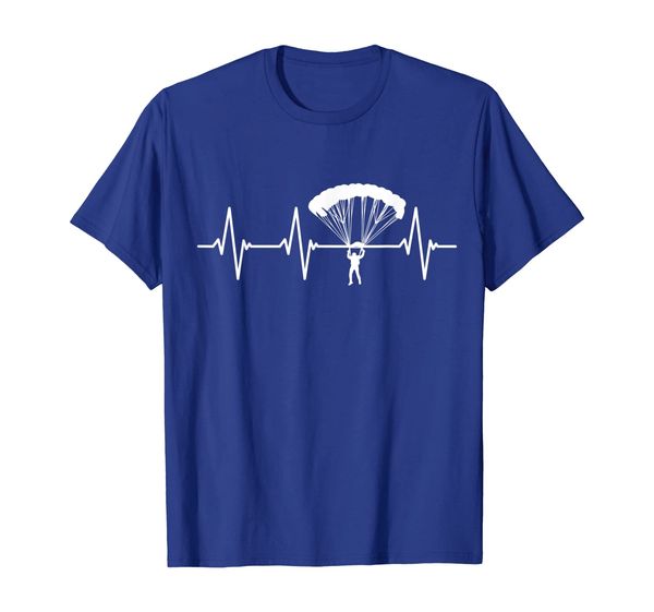 

parachuting skydiving skydiver heartbeat t-shirt gift, White;black