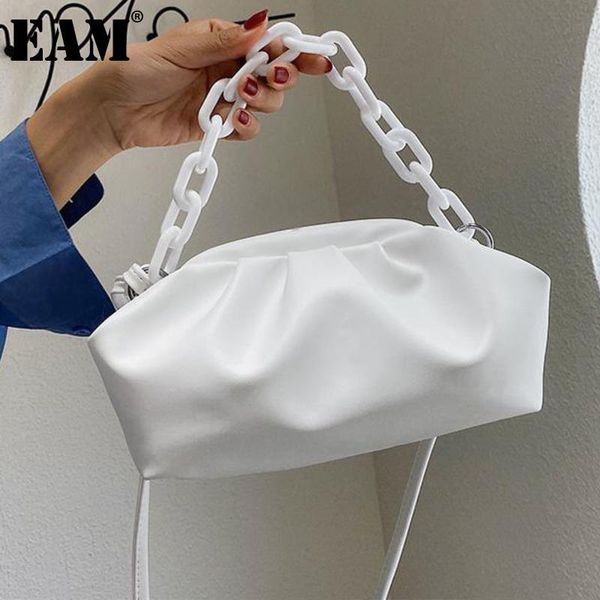 

evening bags [eam] small bag women's 2021 tide pu leather fold chain one shoulder cloud dumpling female 18a6046