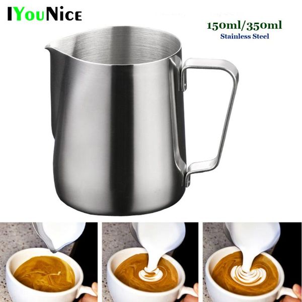 

coffee pots 150ml/350ml stainless steel milk pitcher suitable for coffee, latte & frothing pull flower