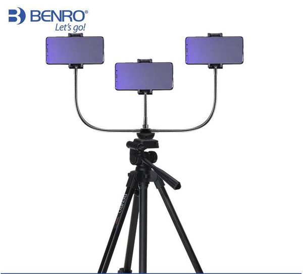

benro tripod with phone holder mount for streaming live video