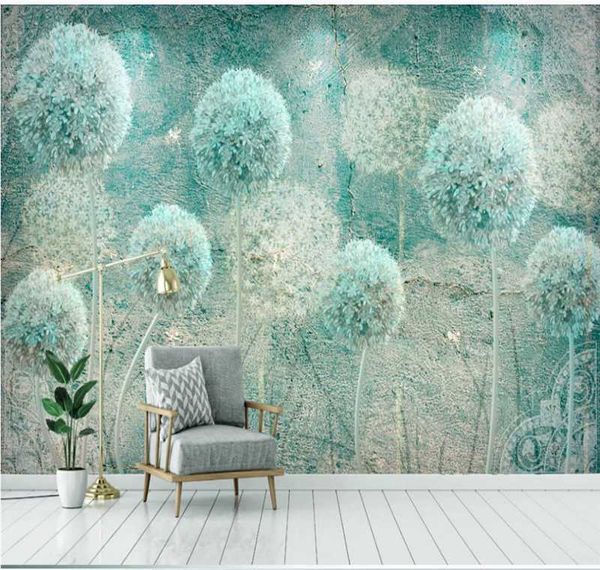 

wallpapers xuesu european nostalgia retro abstract dandelion living room bedroom bedside custom wallpaper mural 3d/5d/8d po wall