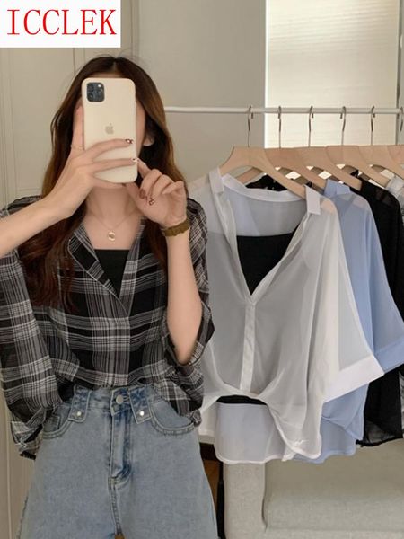 

women's blouses & shirts temperament short sleeve shirt sense of design niche, White