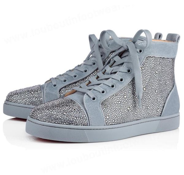 

perfect designer strass sneakers men women red bottom shoes party dress classic brands high skateboard wholesale trainers eu35-47, Black