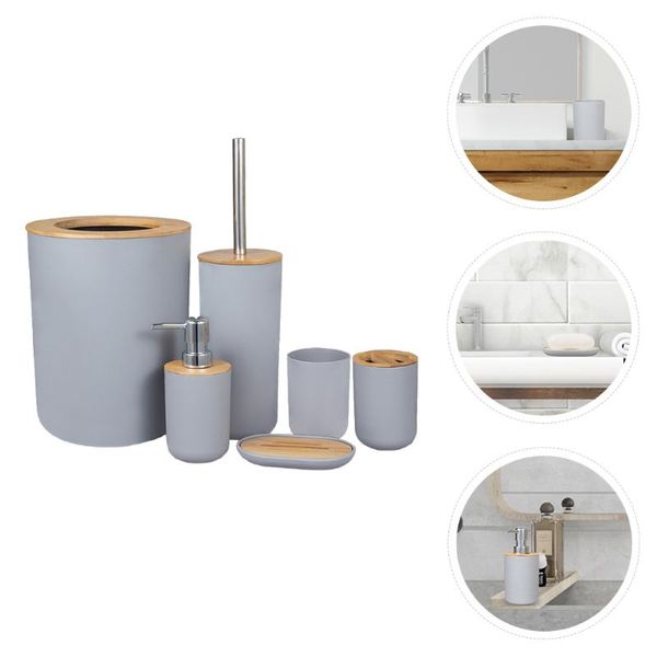 

bath accessory set 1 bathroom washing utensils trash can toothbrush holder lotion bottle