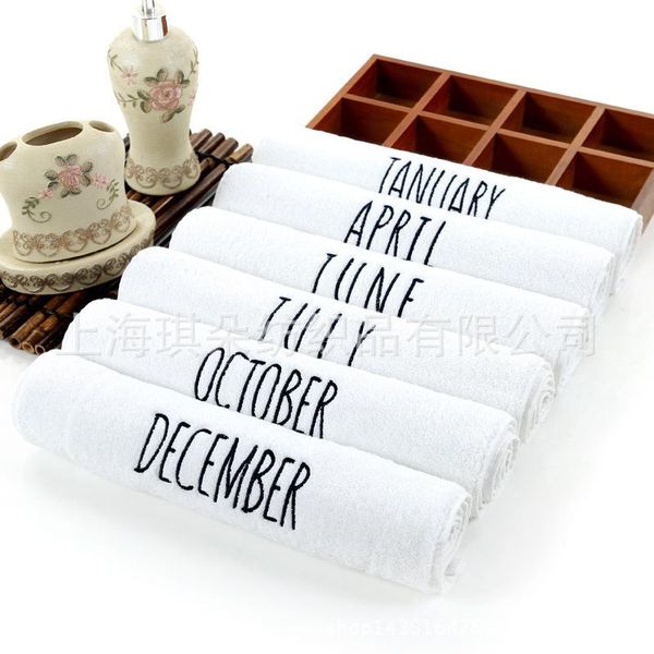 

towel 2021 cotton super absorbent month letter printing decoration microfiber quick-drying thickening face