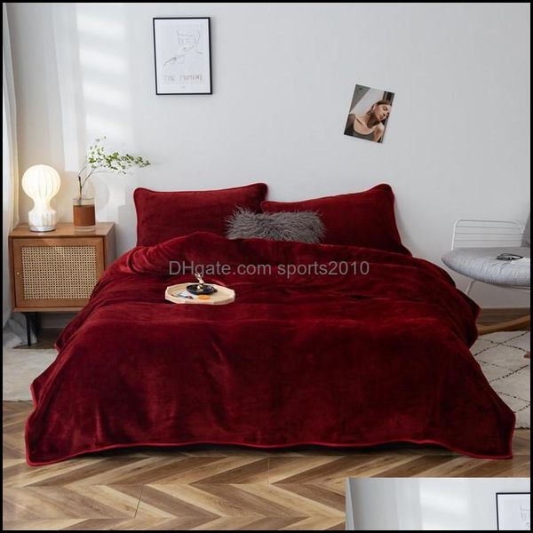 Cobertores Têxteis Jardim Home Jardo Cor sólido inverno Golden Mink Wool manta