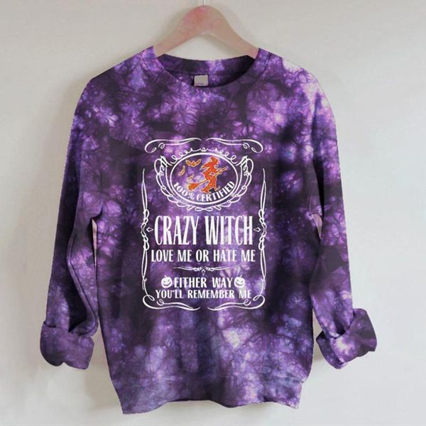 

women's hoodies & sweatshirts dark purple tie dye y2k aesthetic letter printing sweatshirt women long sleeve plus size fashion clothes, Black
