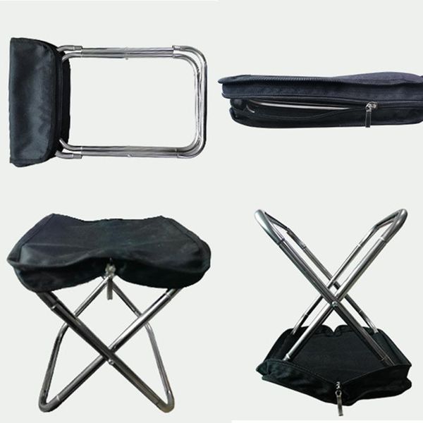 

fishing accessories portable folding chair outdoor stainless steel hand bag stool camping ha