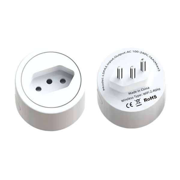 

smart power plugs wifi plug brazil 16a with monitor function life app remote control socket outlet work alexa google home
