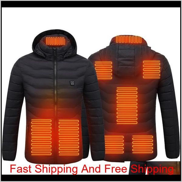 

paratago new men women heating jackets winter warm usb heated clothing thermal cotton hiking hunting fishin qylftr five2010, Blue;black