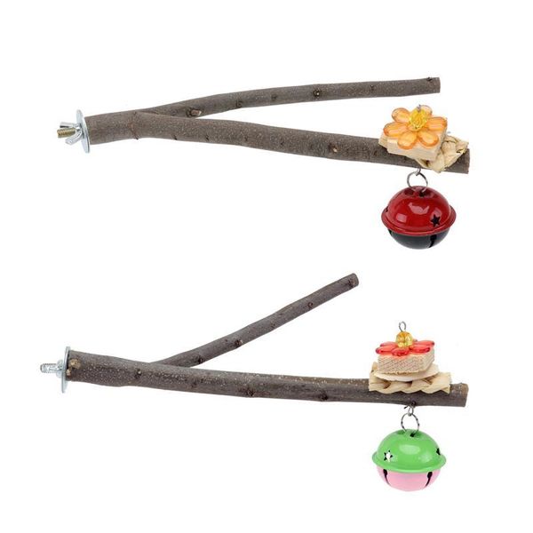 

other bird supplies 2pcs parrot cage standing racks small bell chewing poles