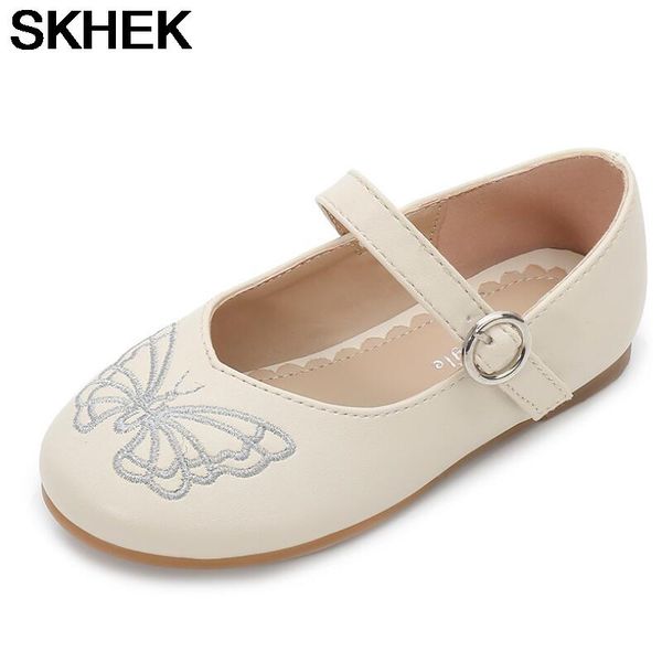 

skhek girls shoes butterfly princess shoes bead bling mary janes for childred baby kids leather gold 2021, Black;grey