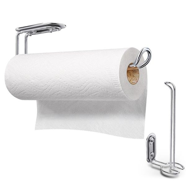

toilet paper holders homemaxs 2pcs 304 stainless steel towel holder hanging tissue rack for home kitchen living room (silver)