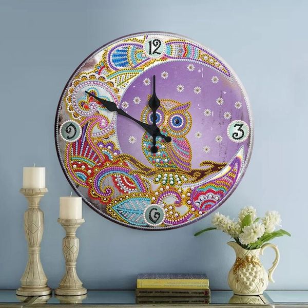 

wall clocks l9be mandala diamond painting clock 5d metal tin signs embroidery cross