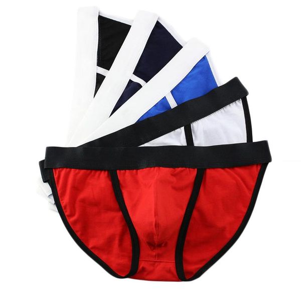 

underpants 5pcs /lot underwear male solid panties men's brief cotton boy bikini briefs low rise, Black;white