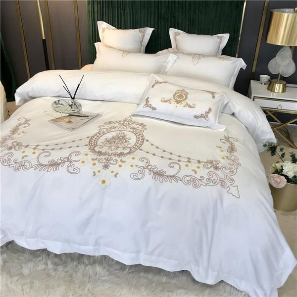 

bedding sets autumn winter thicken sanding 60s cotton princess set daisy flowers embroidery duvet cover flat/fitted sheet pillowcases