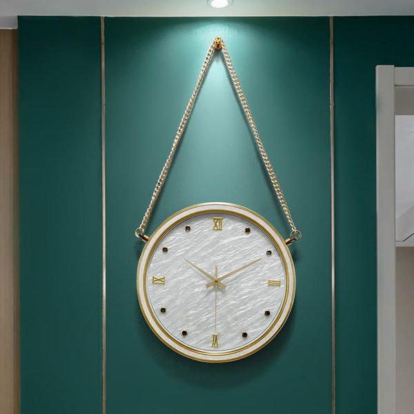 

wall clocks nordic luxury pure copper mute clock living room personality creative fashion home decor wall-mounted timepiece yhj030314