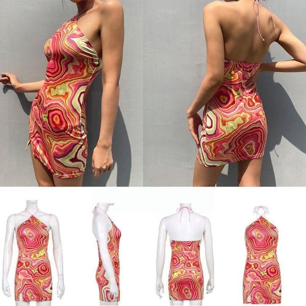 

casual dresses women summer streetwear beach holiday halter stripe neck hip contrast bag party bodycon color sling dress vort f7c6, Black;gray