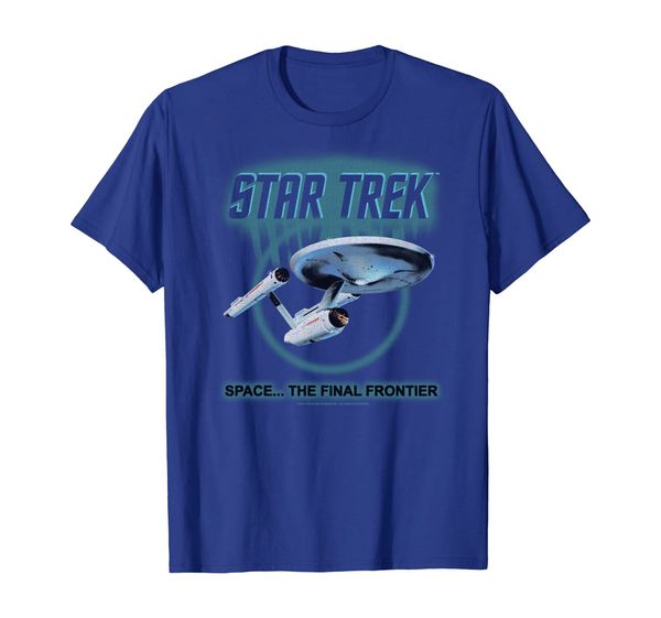 

star trek original series enterprise glow graphic t-shirt, White;black
