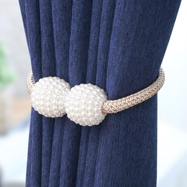 

other home decor 2pcs/lot european style curtain hooks holdback magnetic tieback hanging ball beaded buckle strap decorative accessories