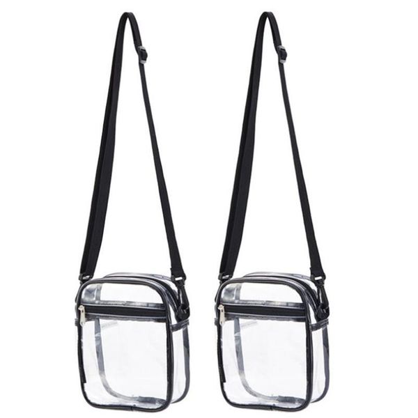 

storage bags 2 pieces clear crossbody purse pvc bag stadium approved concert transparent mini
