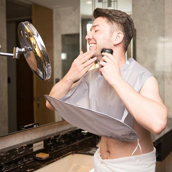

aprons foldable men's shaving apron bathroom beard catcher care clean hair holder universal umbrella shape hairdressing cape for home